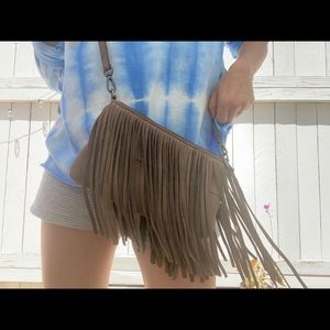 Fringe Grey Sorial Crossbody Fringe Purse